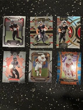 Bijan Robinson rookie set Panini Prizm Football Card - Black & Red Accent